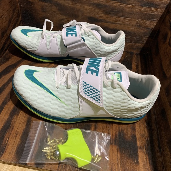 Nike High Jump‎ Elite Spikes White Bright Spruce FZ9636-100 Men\'s Size 9 main image 4